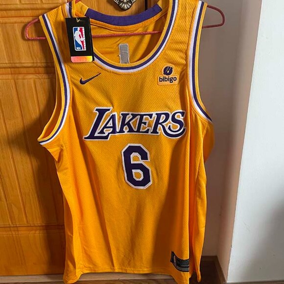 Mens Los Angeles Lakers LeBron James Nike Gold #6 Jersey